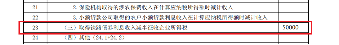 取得鐵路債券利息收入減半征收企業所得稅