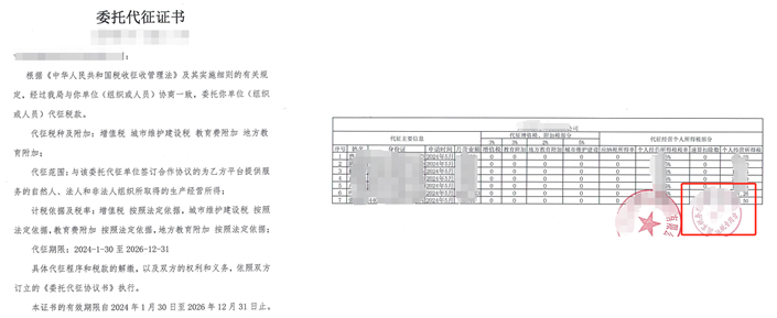 委托代征資質&完稅證明